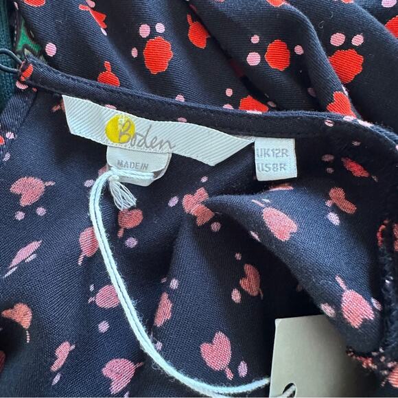 Boden Tulip Charm Tie Side Mini Dress 8 NWT NEW Red Floral Puff Sleeve - Picture 5 of 14